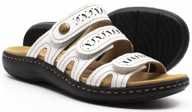 white clark sandals